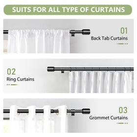 Edidonson sheer and blackout curtains compatible rod for flexible use.