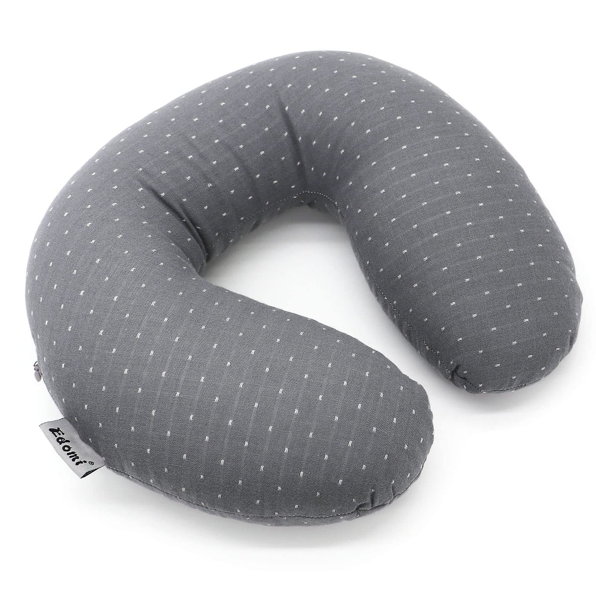 Edomi Buckwheat U-Neck Pillow front view shows ergonomic support for neck alignment.