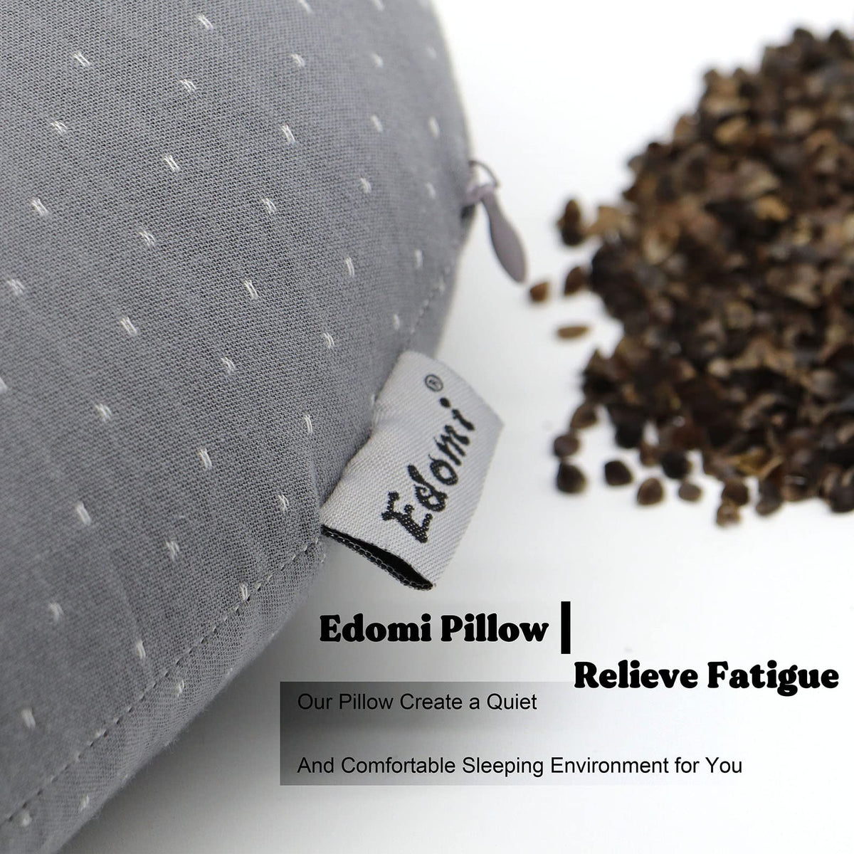 Edomi Buckwheat U-Neck Pillow removable cover promotes easy maintenance and quick cleaning.