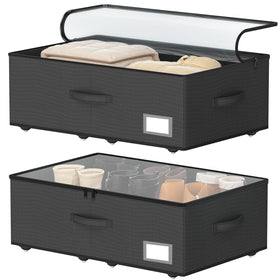 EE-RoomWorld underbed storage bin with wheels for easy under-bed access.