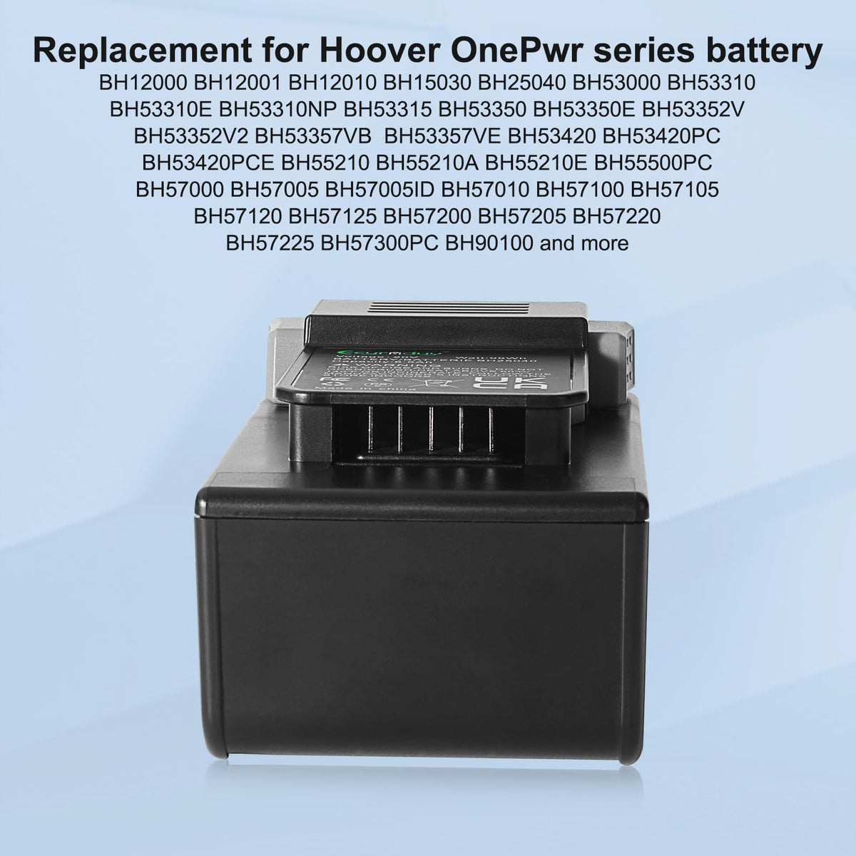 Eeyrnduy BH25040 replacement battery side profile for easy swap.