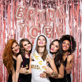 EFAILY rose gold bride balloons brighten celebrations.