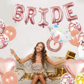 EFAILY rose gold confetti balloons for festive celebrations.