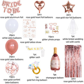 EFAILY rose gold veil adds glam to bridal shower photos.