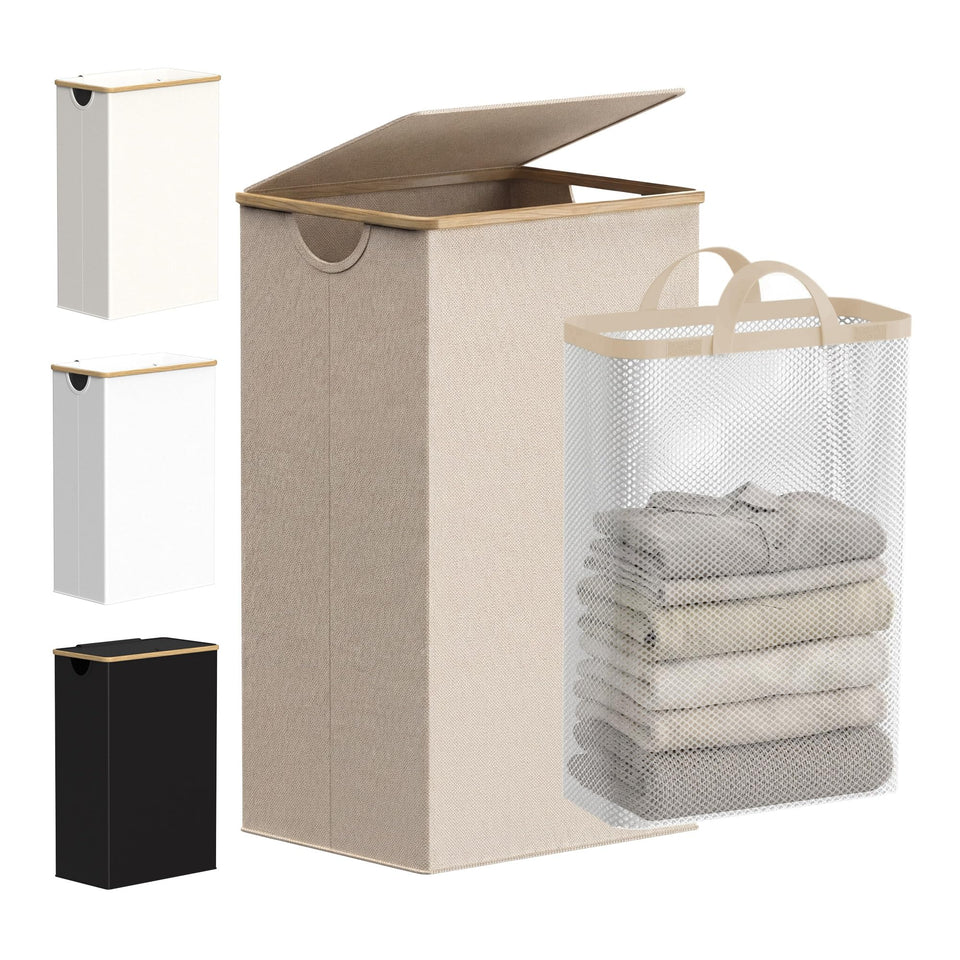 efluky 26gal laundry basket with lid conceals dirty clothes and odors