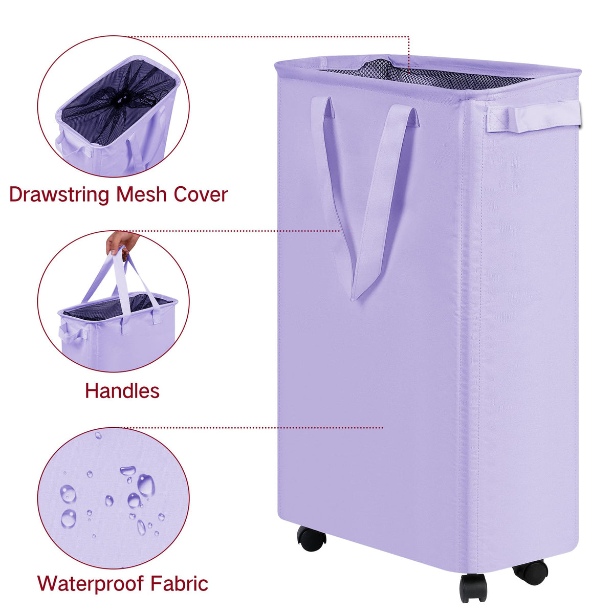 efluky 60L durable Oxford fabric construction resists wear during busy laundry days.