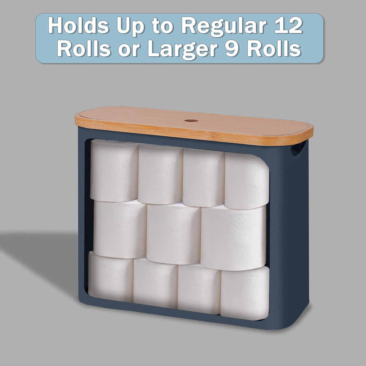 efluky bamboo handle and lid enable easy transport and quick access to rolls