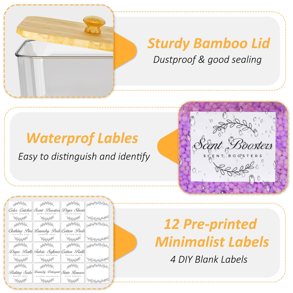 efluky clear-plastic construction sturdy for daily laundry use.