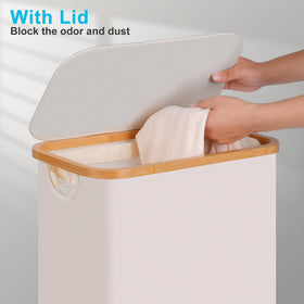 efluky four-wheeled hamper glides smoothly across any flooring.