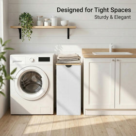 efluky laundry bin fits bedroom or bathroom spaces with style.