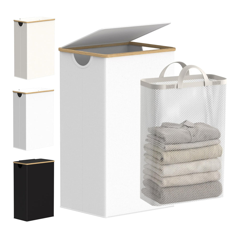 efluky laundry hamper lid keeps mess out of sight and odors contained.