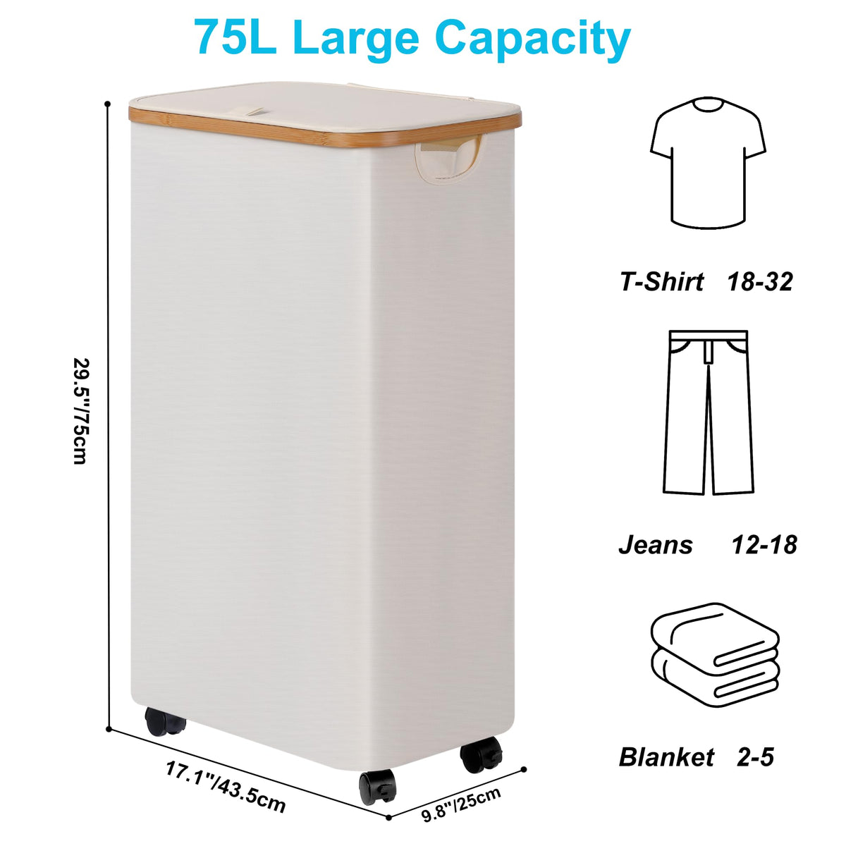 efluky laundry hamper with removable bag simplifies sorting and machine washing.