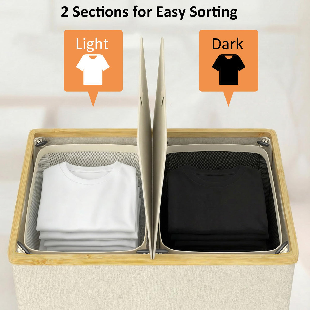 efluky laundry hamper removable inner bags being washed with clothes demonstrating easy care and durability