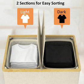 efluky laundry hamper removable inner bags being washed with clothes demonstrating easy care and durability