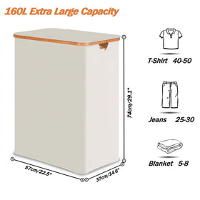 efluky laundry hamper three-compartment system helps sort clothes by color and type