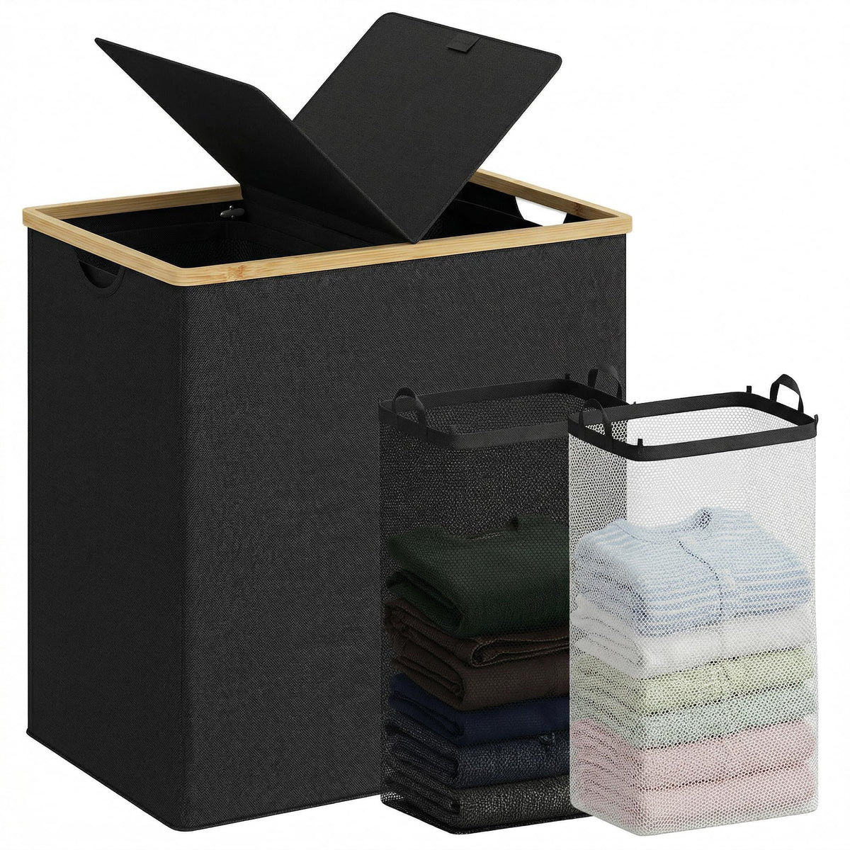 efluky laundry hamper with lid keeps odors contained and dust out.