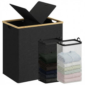 efluky laundry hamper with lid keeps odors contained and dust out.