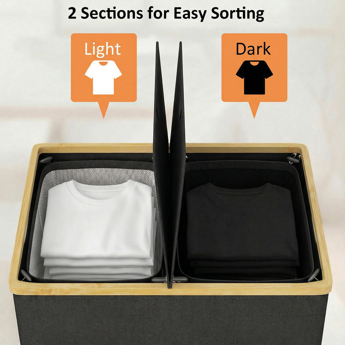 efluky removable inner bags are washable, making laundry transport cleaner.