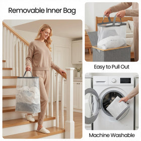 efluky slim laundry basket 75l capacity fits a week's laundry.