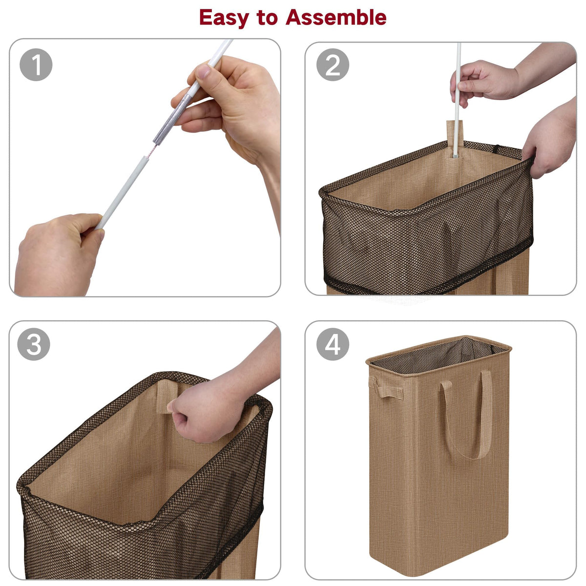 efluky Slim Laundry Basket at full 75L capacity ready for daily use.