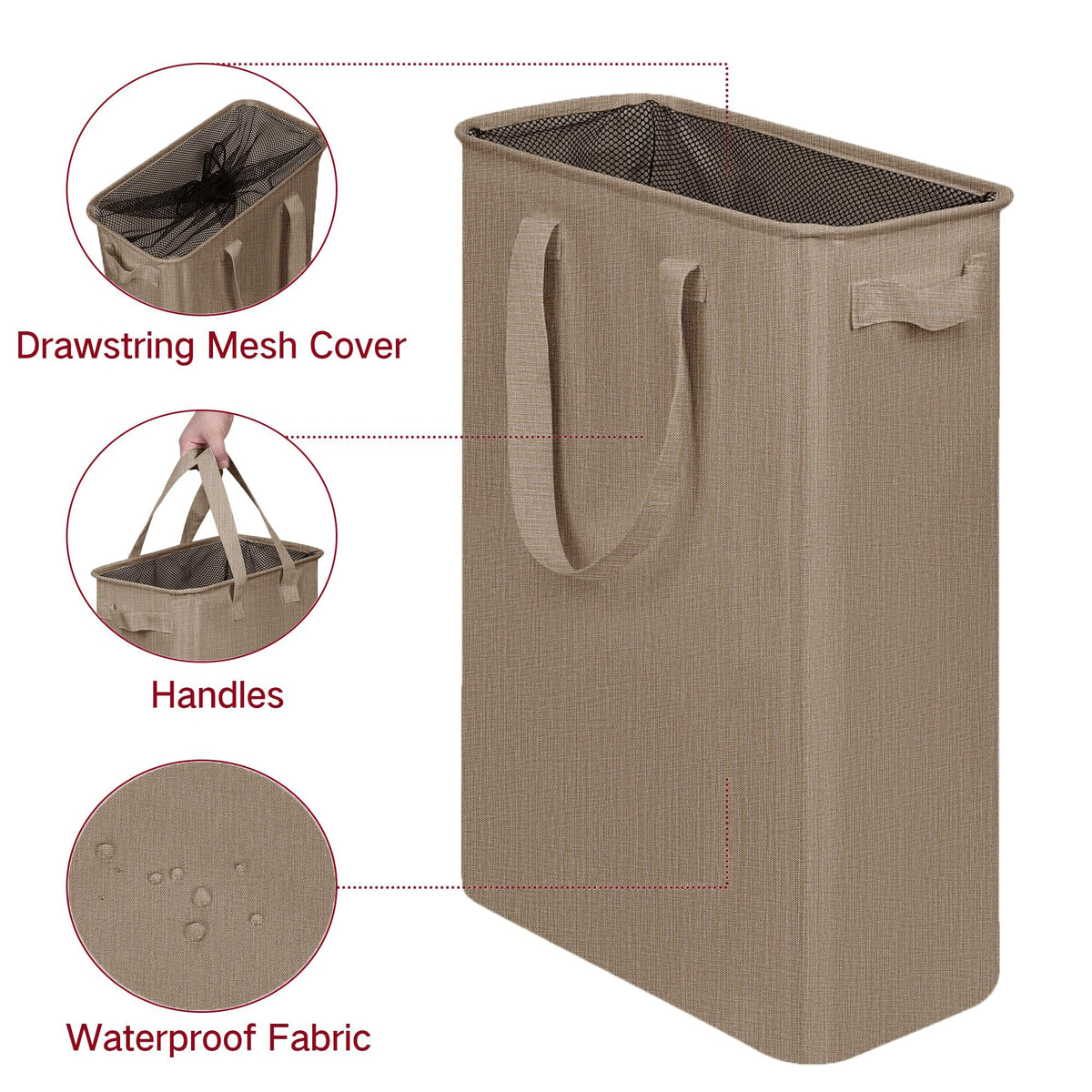 efluky slim laundry basket collapsed demonstrates space-saving storage when not in use.