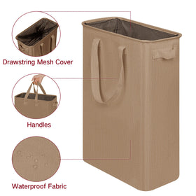 efluky Slim Laundry Basket collapsed demonstrates ultra-compact storage.