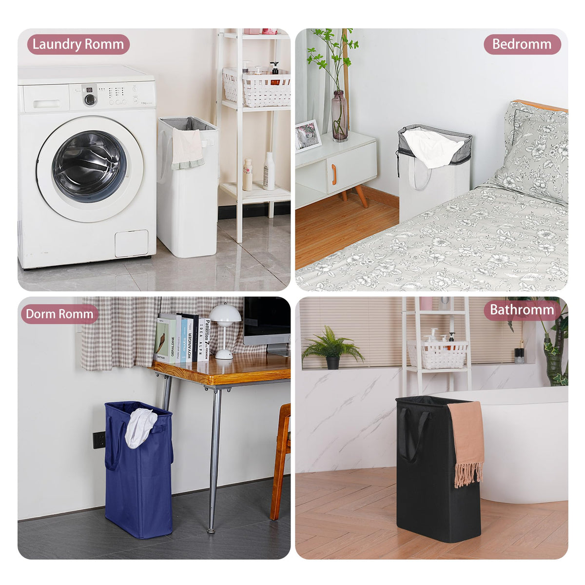 efluky slim laundry basket dimensions 15.8 by 7.9 by 23.6 inches.