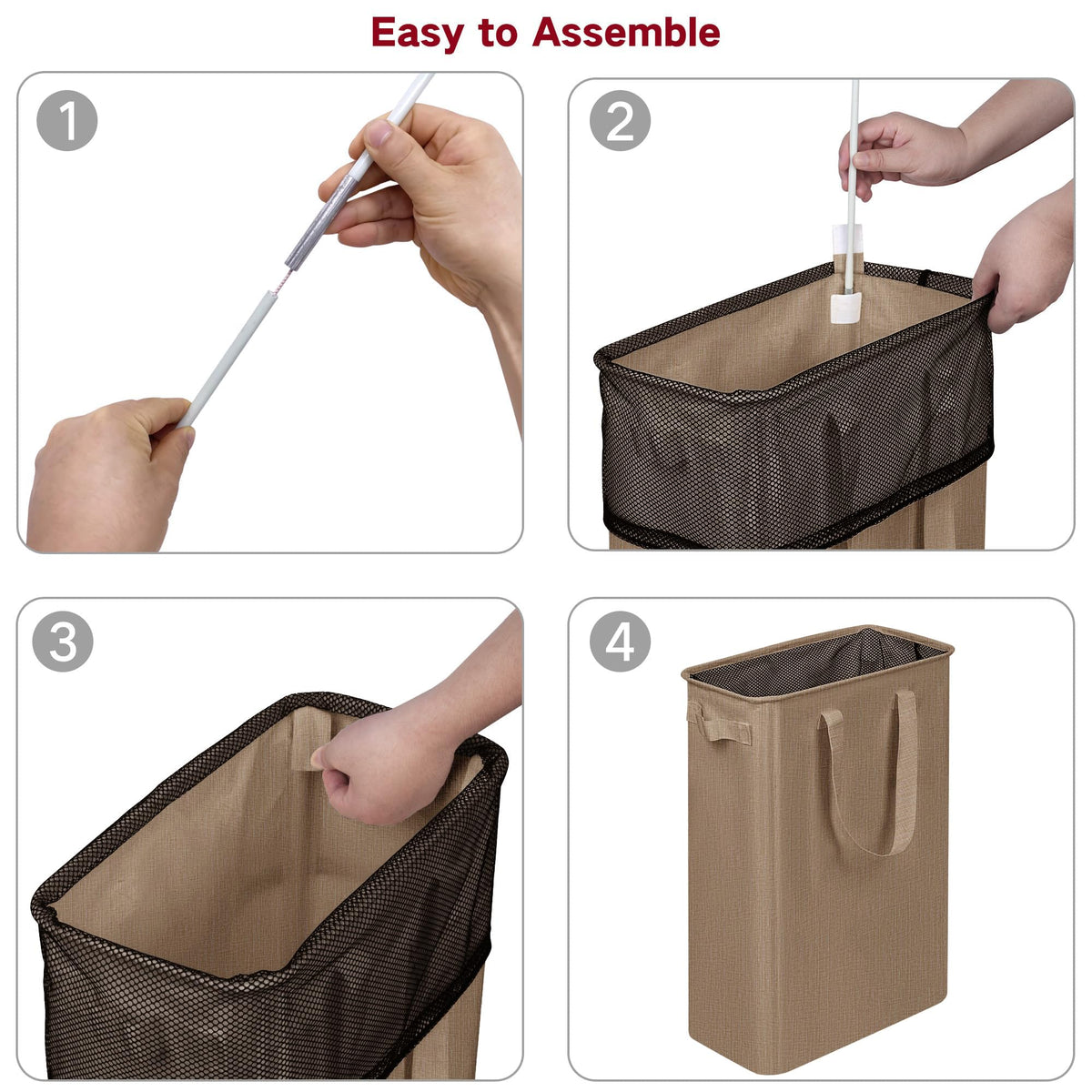 efluky slim laundry basket 600D Oxford fabric emphasizes durability for daily use.