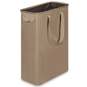 efluky slim laundry basket side view illustrates compact profile for small spaces.