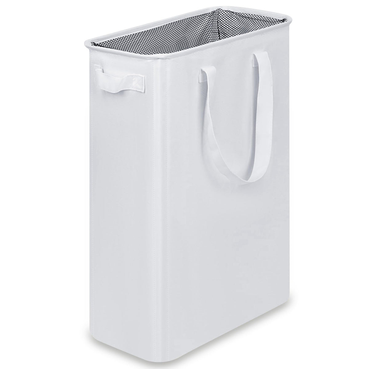 efluky slim laundry basket side view highlights space-saving design for small closets.