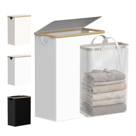 efluky slim laundry basket with lid outer view showing slim profile and clean lines