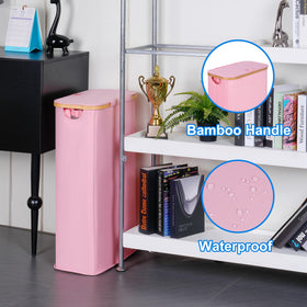 efluky slim laundry basket with lid demonstrating dust protection and odor containment