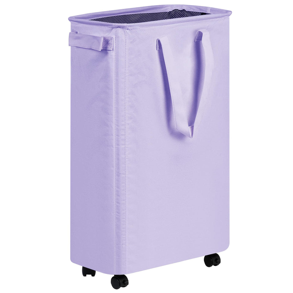 efluky Slim Laundry Hamper with Wheels glides smoothly on floors in tight spaces.