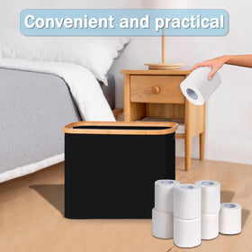 efluky slim toilet paper basket foldable folds flat for easy stowaway.