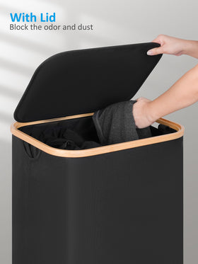 efluky tall rolling hamper with lid keeps clothes concealed and tidy