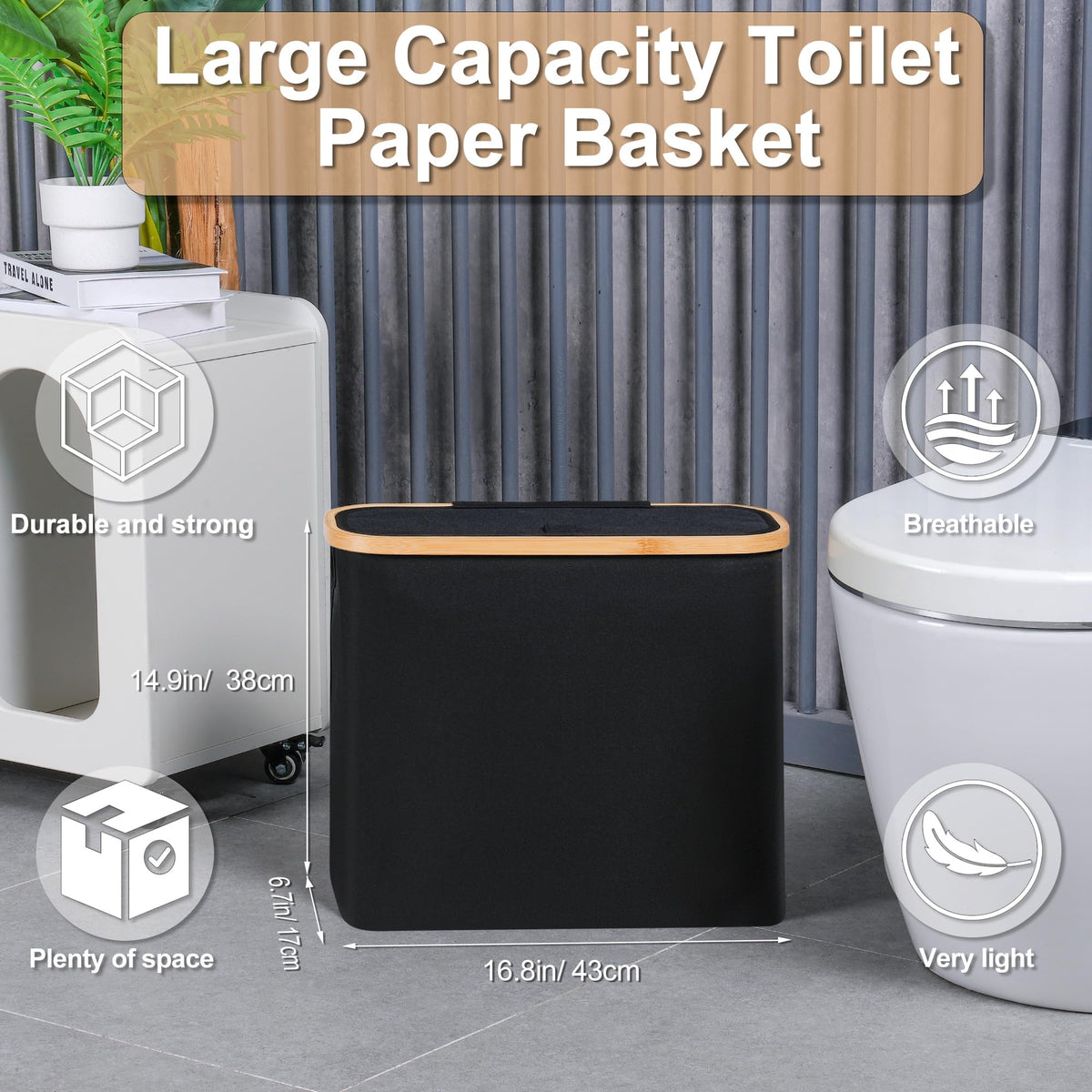 efluky toilet paper basket lid for easy roll access