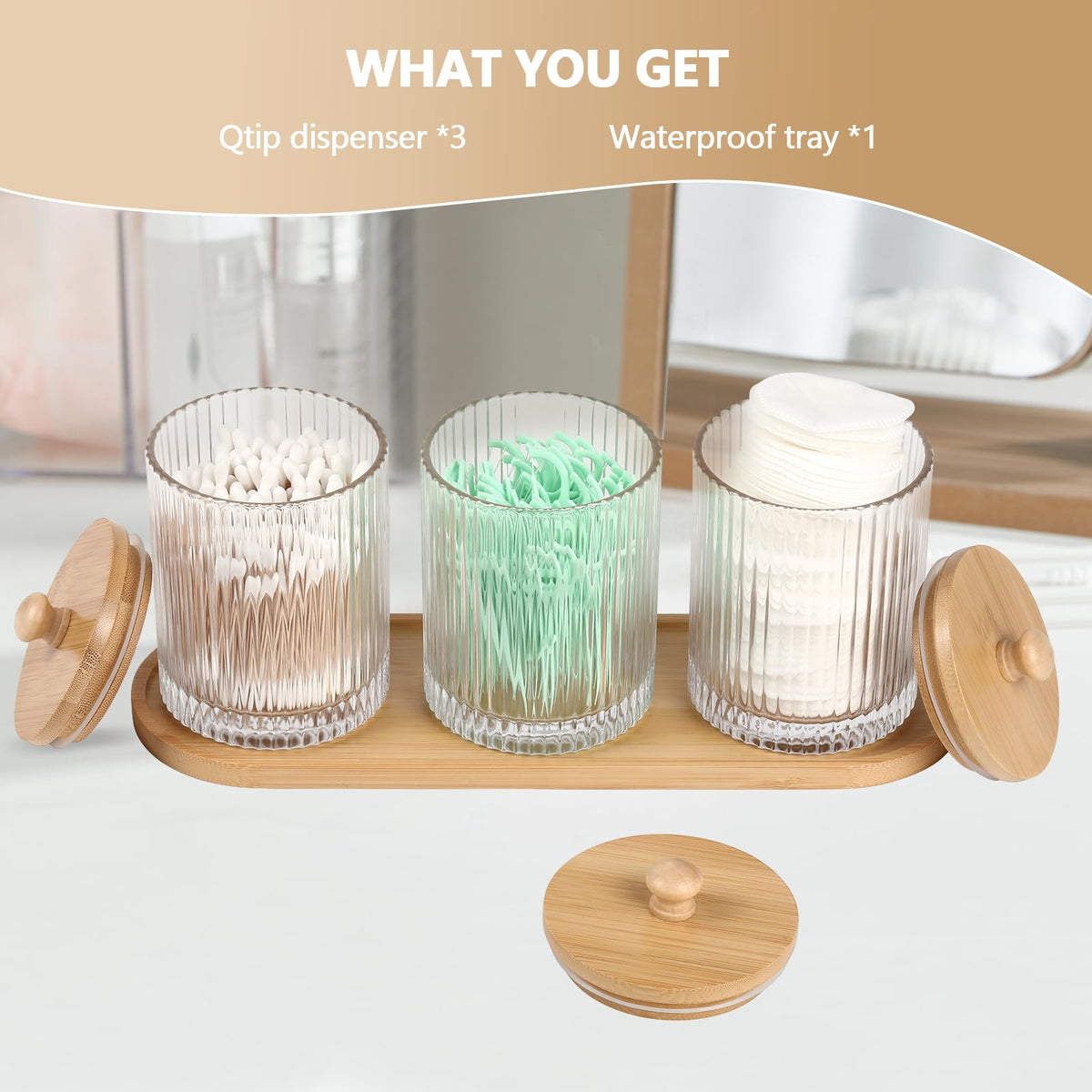 Eggs Sound bathroom organizer tray stabilizes the set on any surface