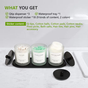 Eggs Sound glass apothecary jars with lids protect cotton balls from dust