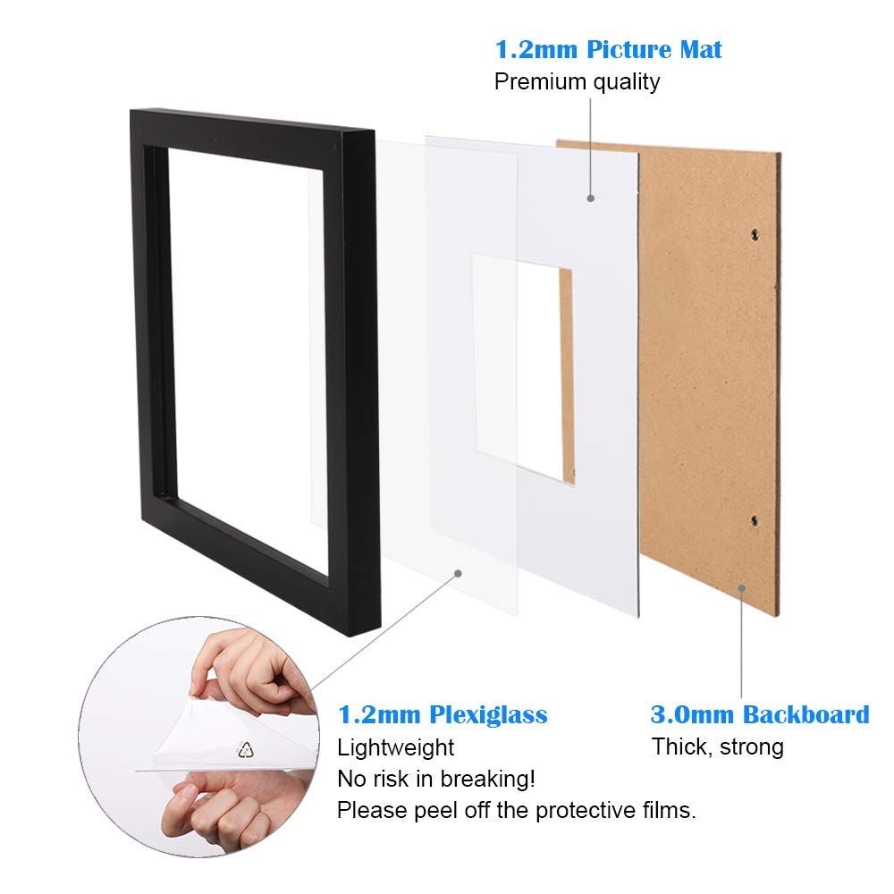 Egofine 12x12 frame with mat shows 8x8 image with depth.