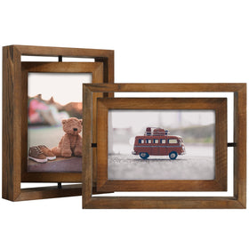 Egofine 2-pack 4x6 rotating frame front view with two-sided display and HD glass