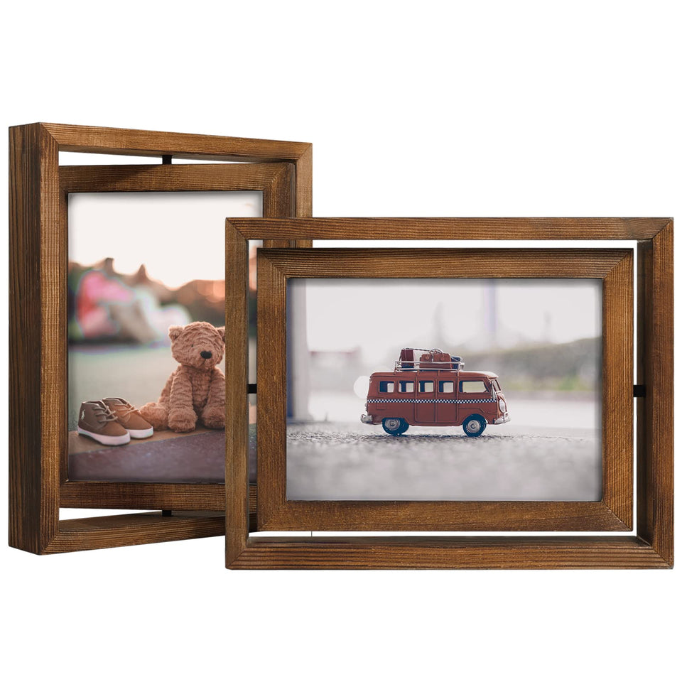 Egofine 2-pack 5x7 rotating frame front view showing dual-sided display for photos