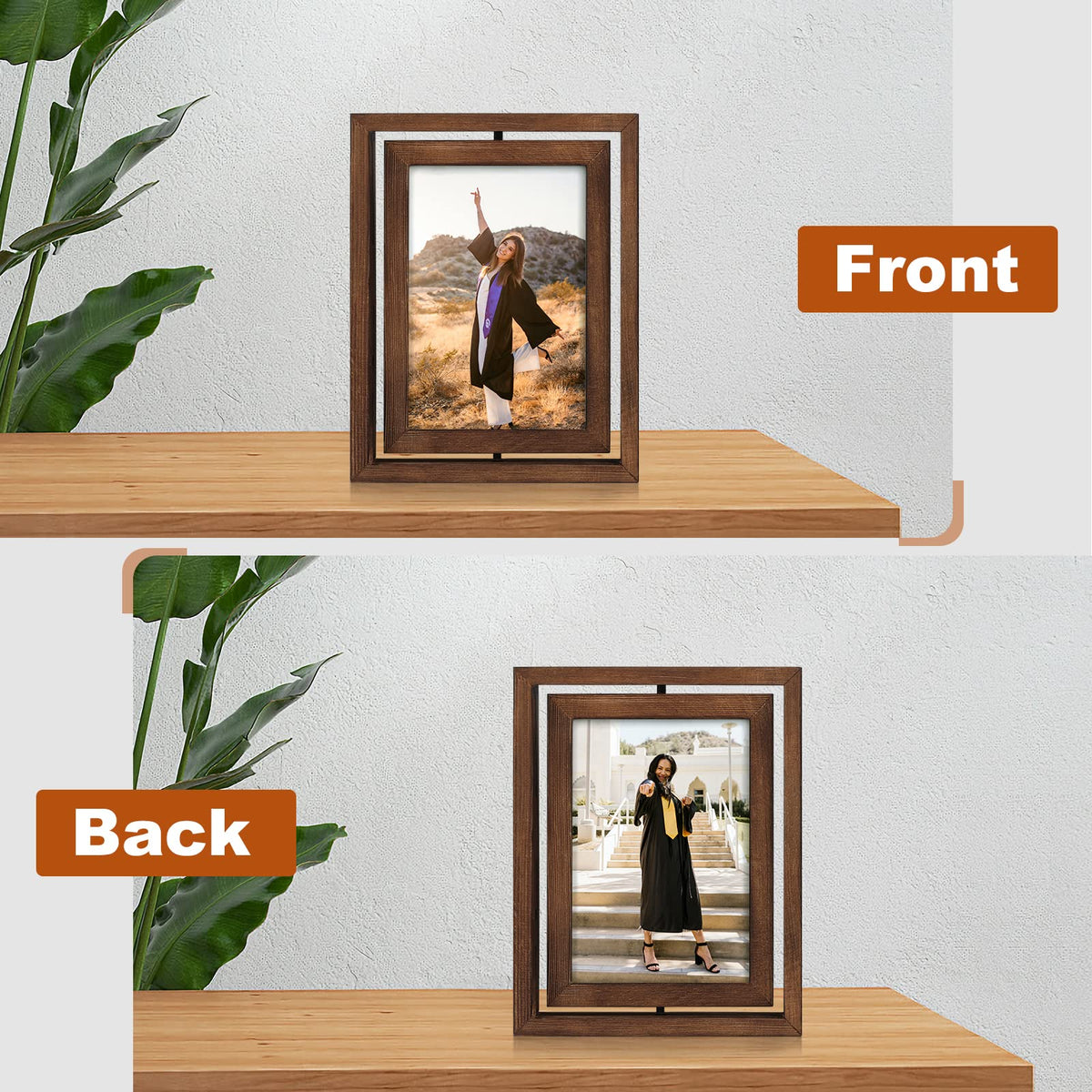 Egofine distressed wood frame with rustic charm for desks or shelves