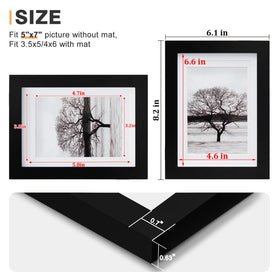 Egofine 3-5x5 mat frame close-up reveals wood texture and mat fit