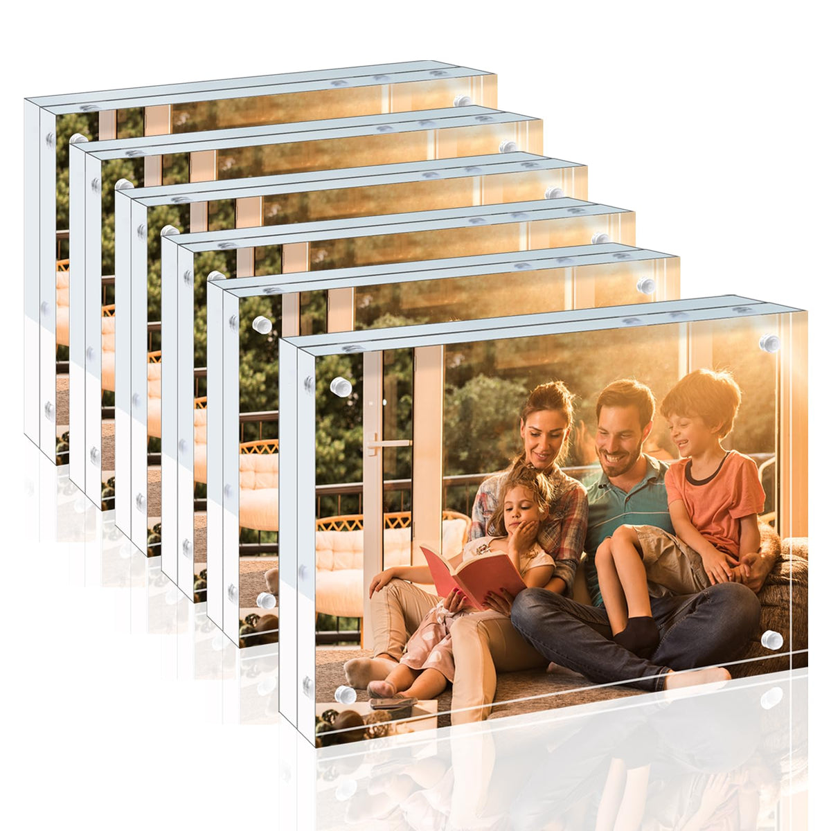 Egofine 4x6 acrylic frames front view protects memories with a crystal-clear, durable display.