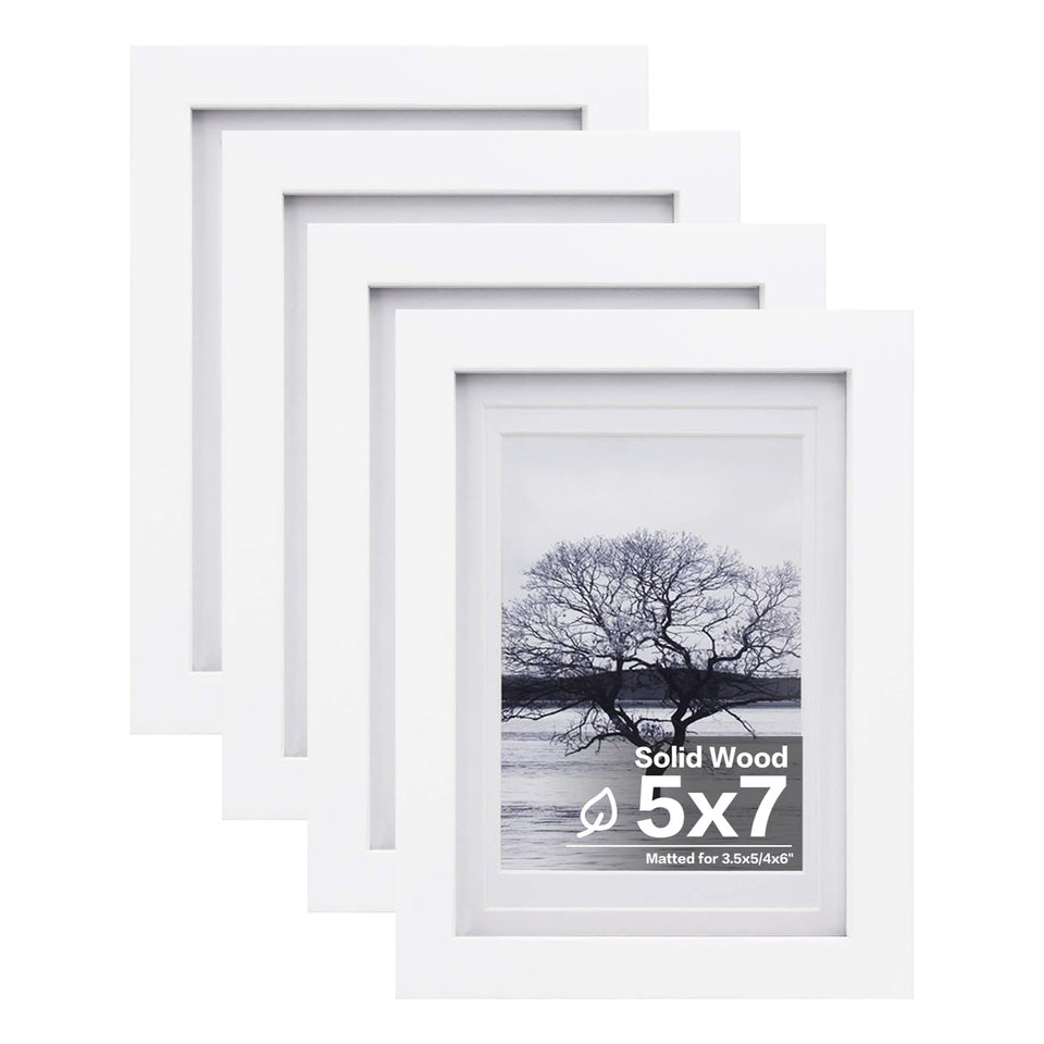 Egofine 5x7 solid wood frame close-up with plexiglass for durable display.