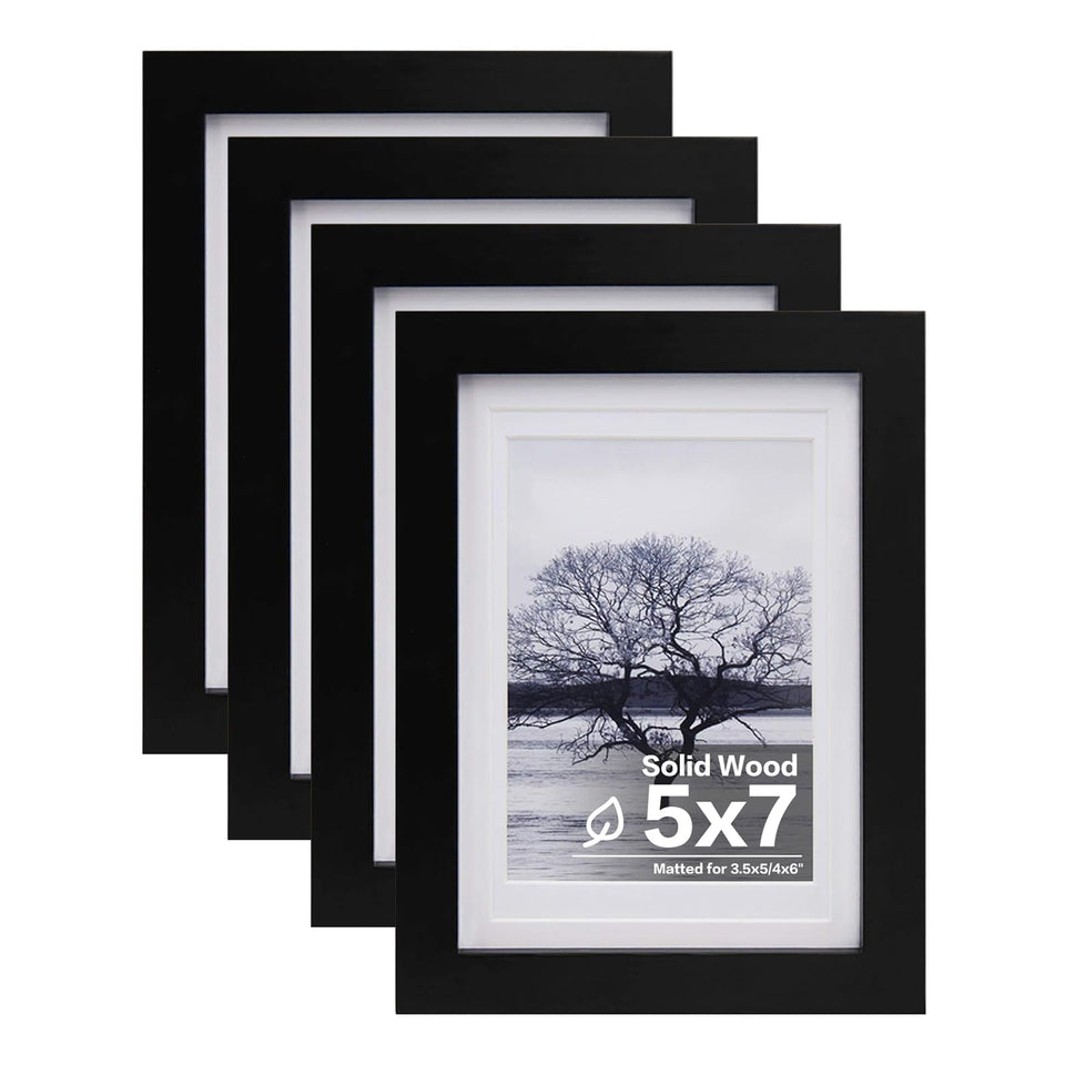 Egofine 5x7 frame front view highlights solid wood and plexiglass clarity for photos