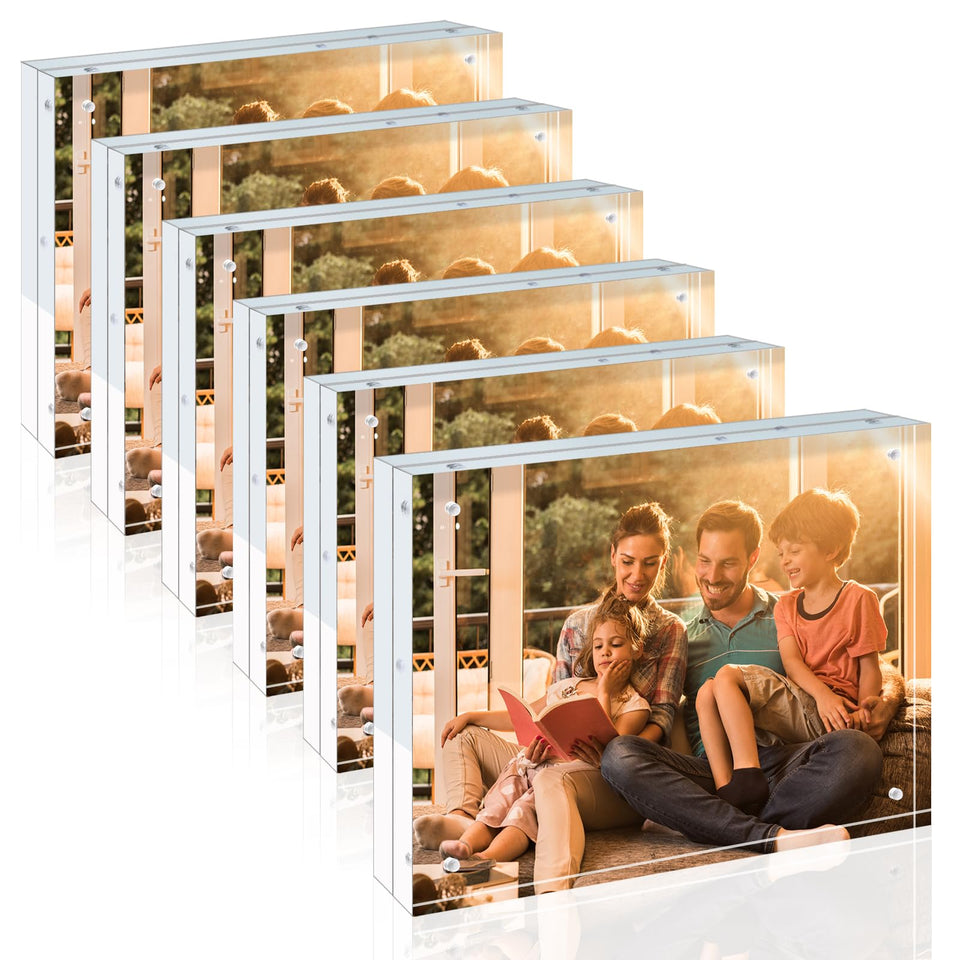 Egofine 8x10 acrylic frame front view highlights clear, durable photo display.