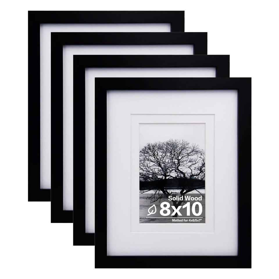 Egofine 8x10 frame front view with solid wood and plexiglass protection.