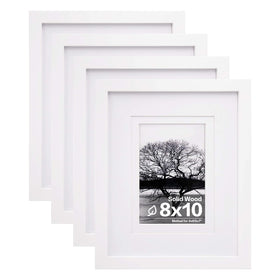 Egofine 8x10 frame front view in solid wood with plexiglass for a crystal-clear photo display.
