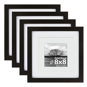 Egofine 8x8 frame in solid black wood for desk or wall display.